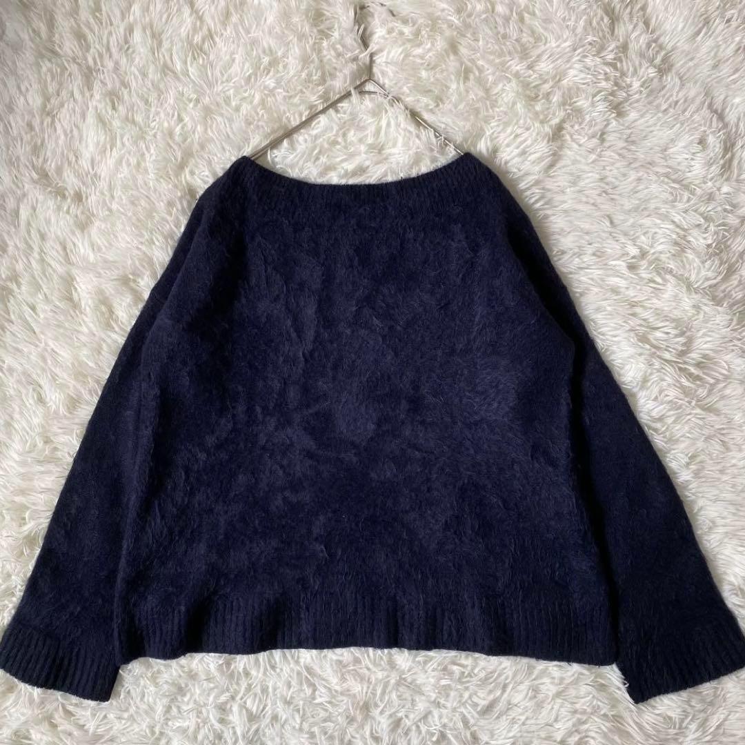 希少◆ドゥロワー カシミヤファーニット【F】ネイビー【定価7.5万】日本製