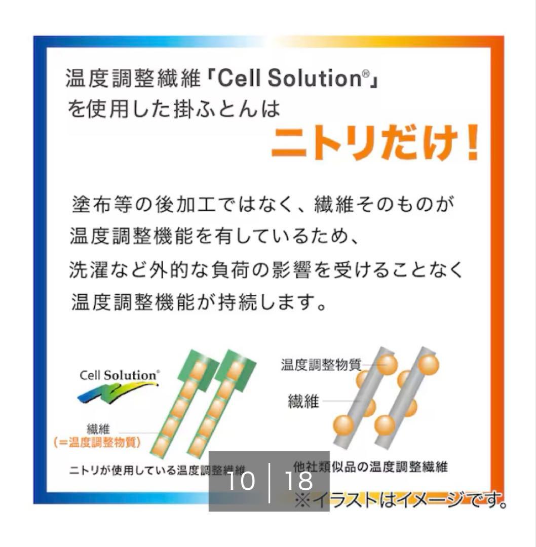 ニトリ　カバー無しでつかえる温度調整　グレー セミダブル掛け布団