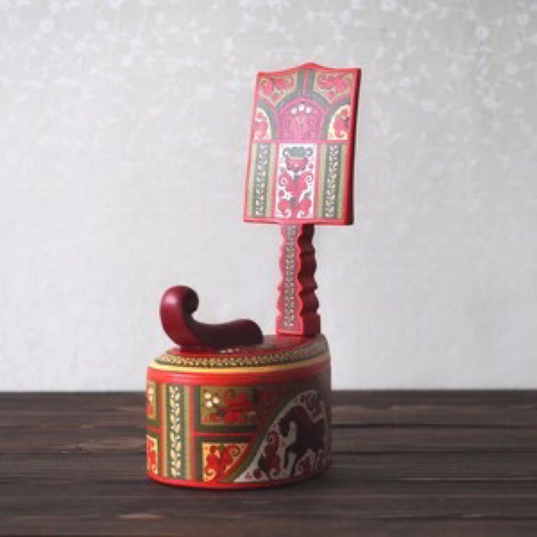 ロシア雑貨☆糸紡ぎの木製Box馬 小物入れ オリガ作マトリョーシカ