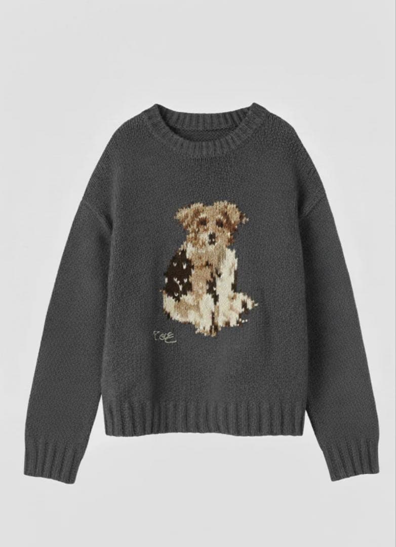 THETOE TOÉ Schloss Dog Knit Sサイズ gray