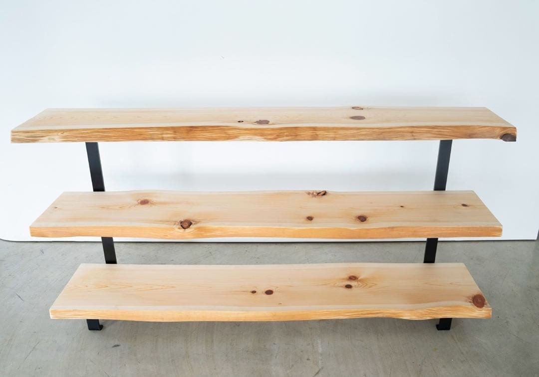 一枚板　エアーシェルフ 商品棚等 (幅180x奥行35x高さ90cm) 送料無料