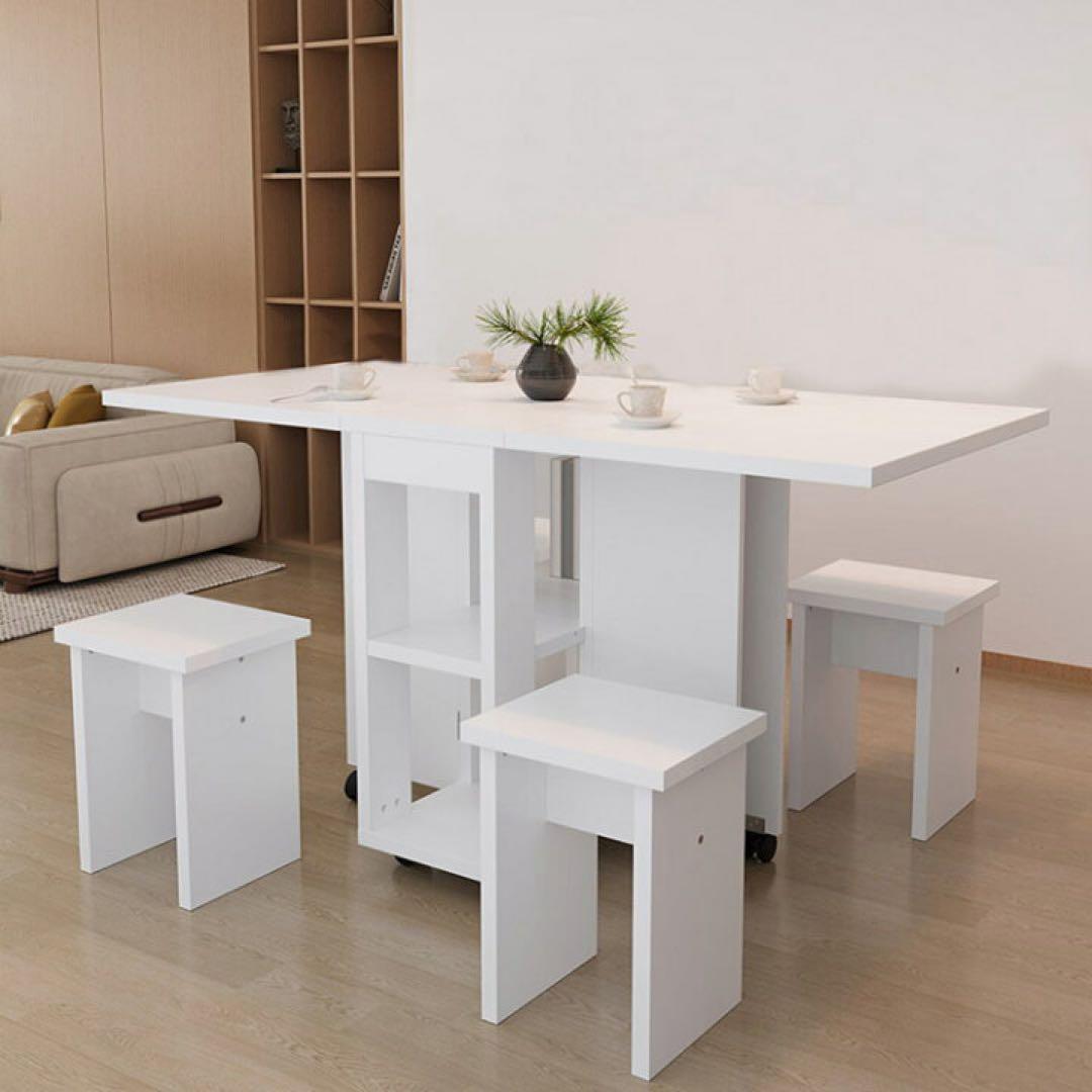 ダイニング テーブル 5点セット 4人用 折り畳みダイニングテーブル セット