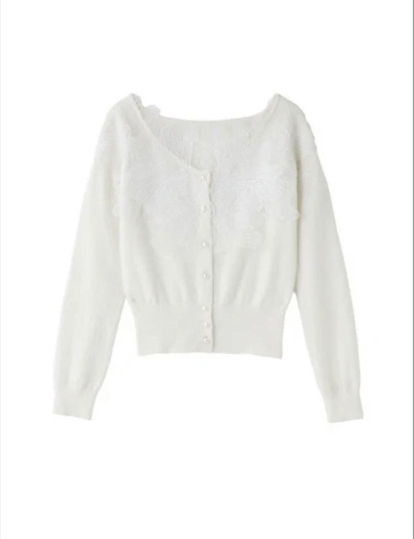 polaura レースフリルカーディガン