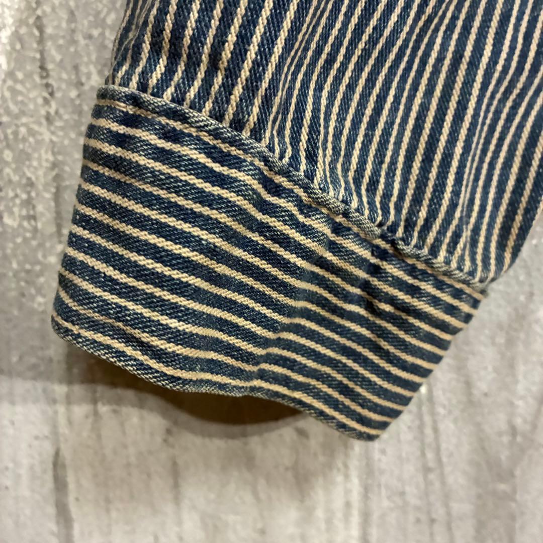 【三つ星タグ90s】ダブルアールエル　ヒッコリーストライプ　ワークジャケット　L