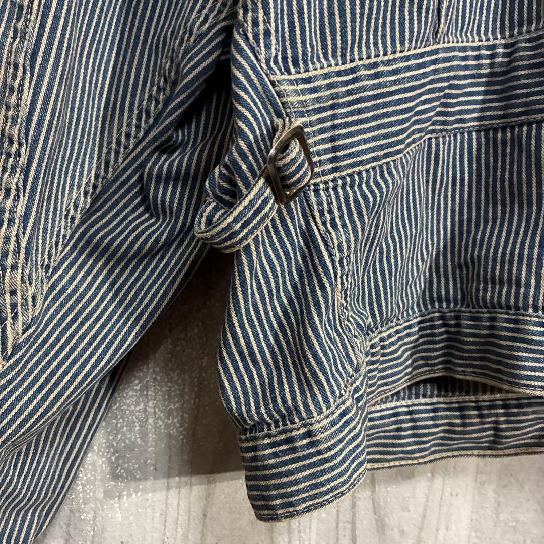 【三つ星タグ90s】ダブルアールエル　ヒッコリーストライプ　ワークジャケット　L