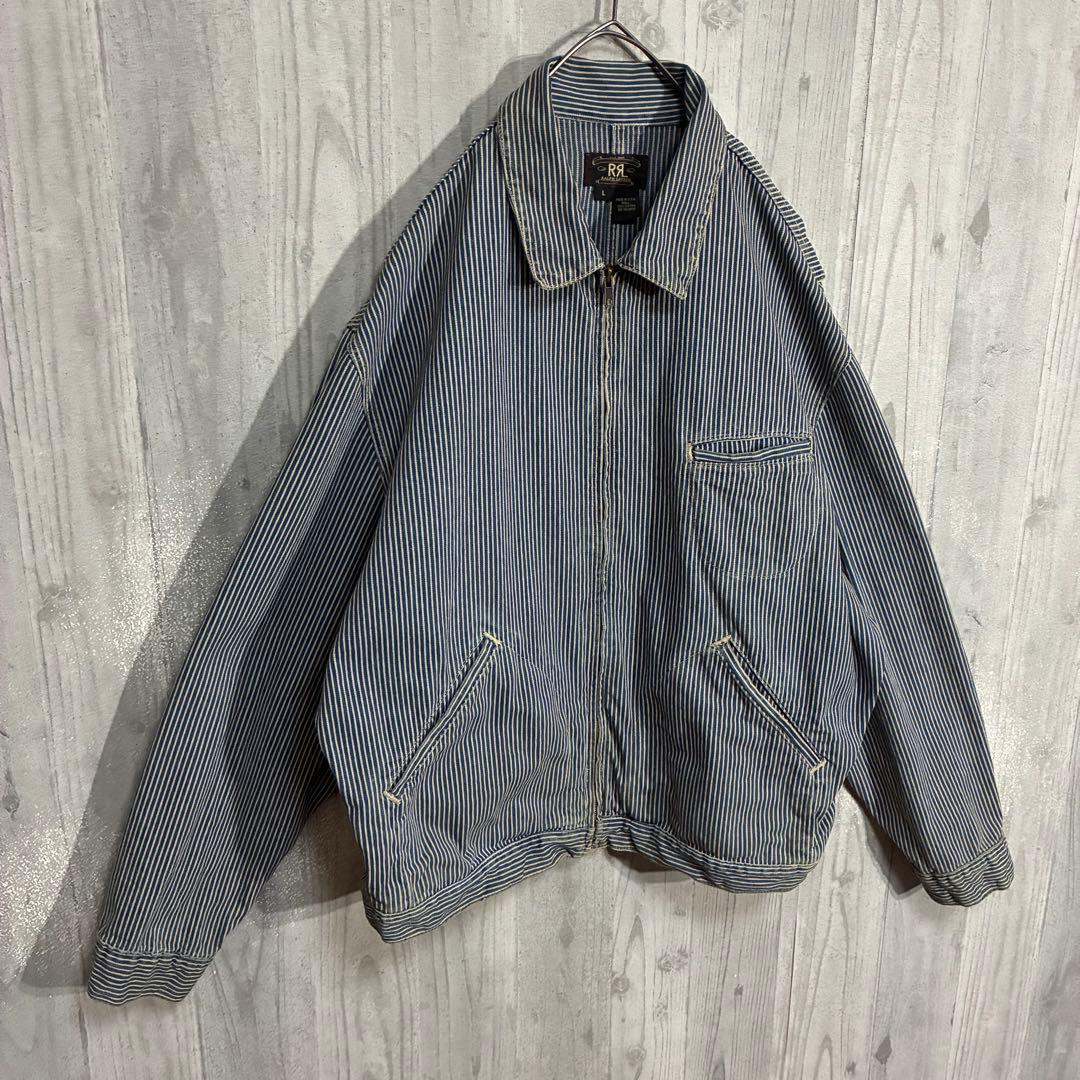 【三つ星タグ90s】ダブルアールエル　ヒッコリーストライプ　ワークジャケット　L