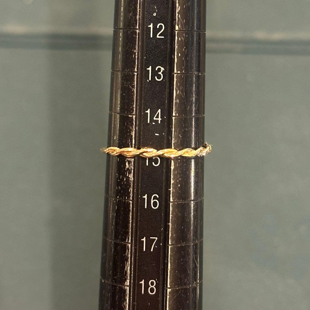 【週末限定値下げ】ete レイヤード ツイスト リング　K10 YG 15号