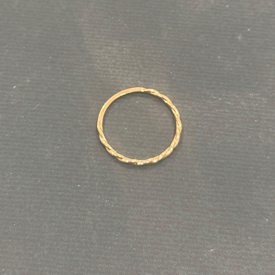 【週末限定値下げ】ete レイヤード ツイスト リング　K10 YG 15号