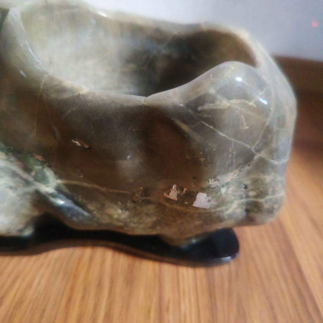 マーブル模様風　天然　鑑賞石置物　オブジェ　生け花　花瓶　インテリア小物　置物