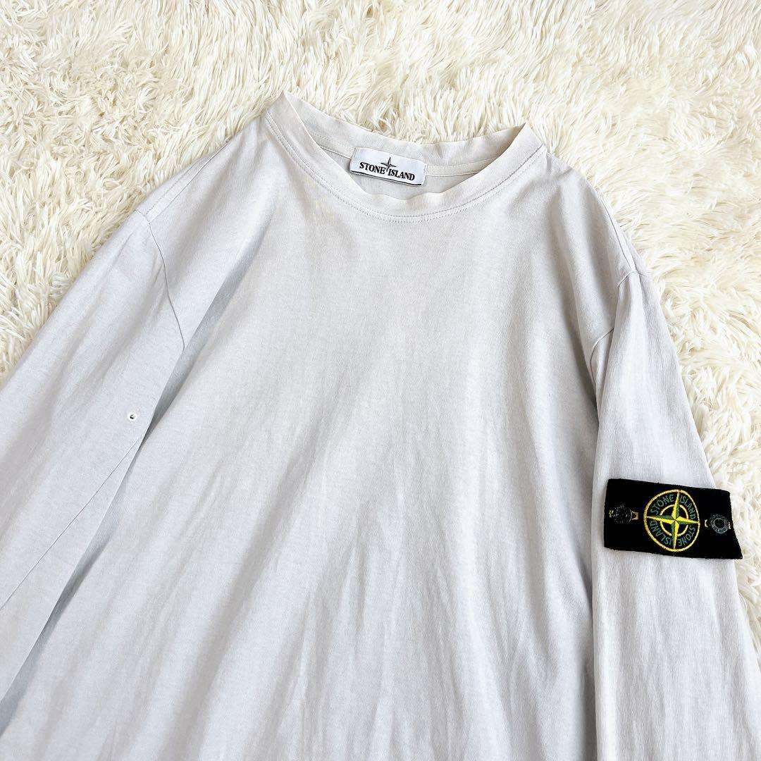 STONE  ロゴワッペン ロングカットソー ライトグレー L