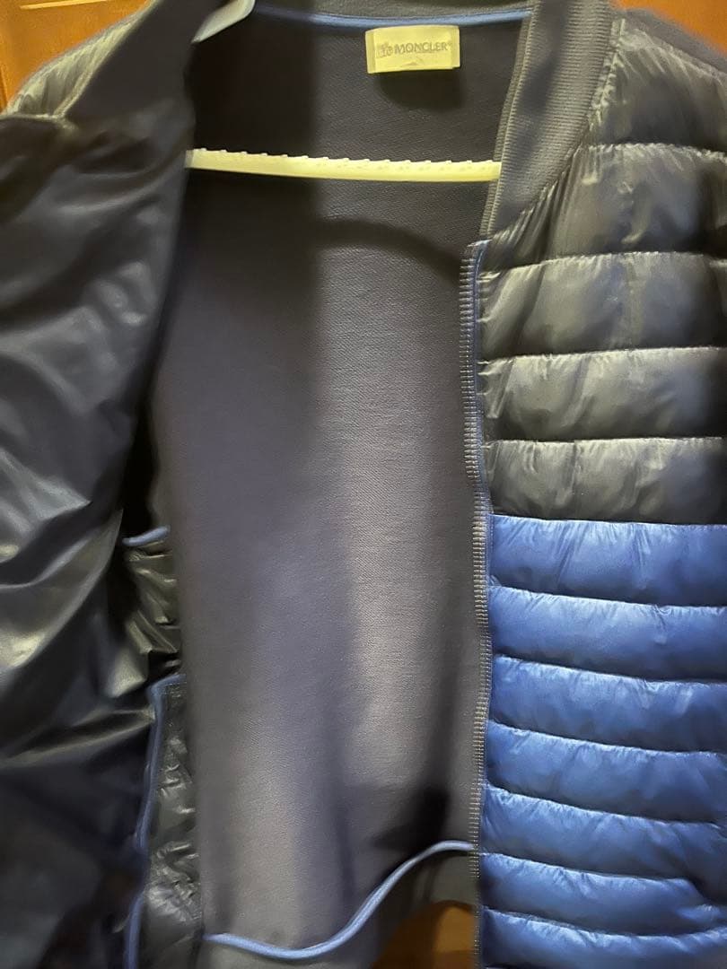 モンクレール メンズ ネイビー 切り替え ダウンジャケット
