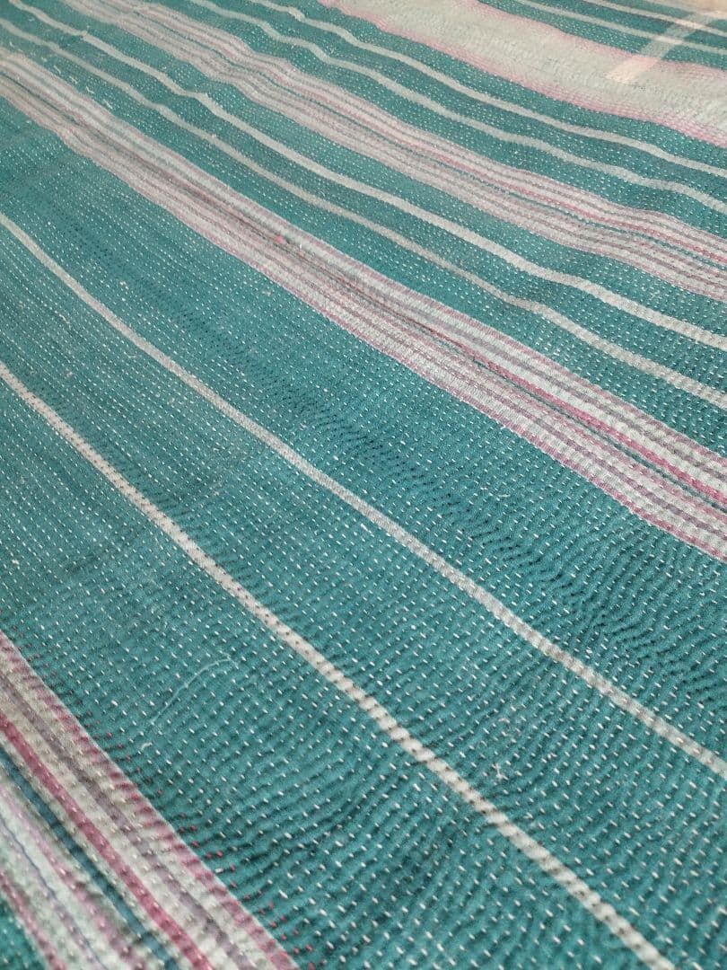 未使用 ヴィンテージ カンタキルト マルチカバー ラリーキルト コットンラグ