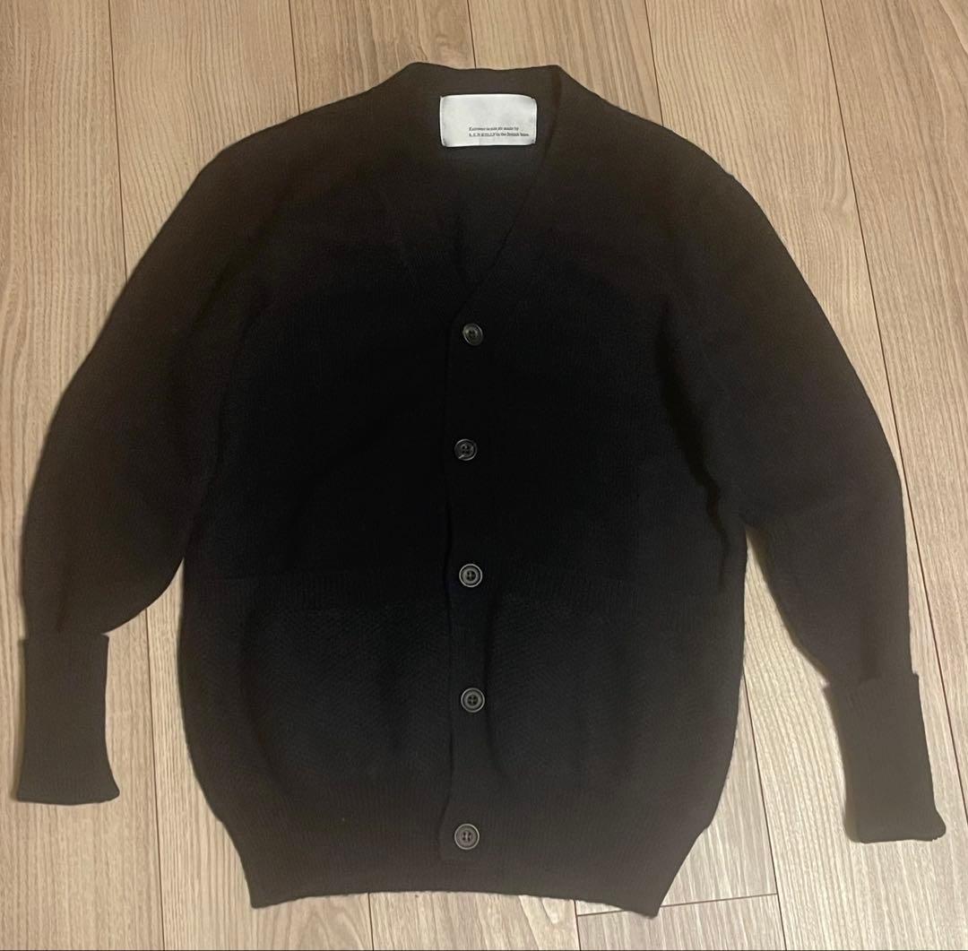 S.E.H. KELLY ダークネイビーカーディガン Sサイズ 手織　英国製