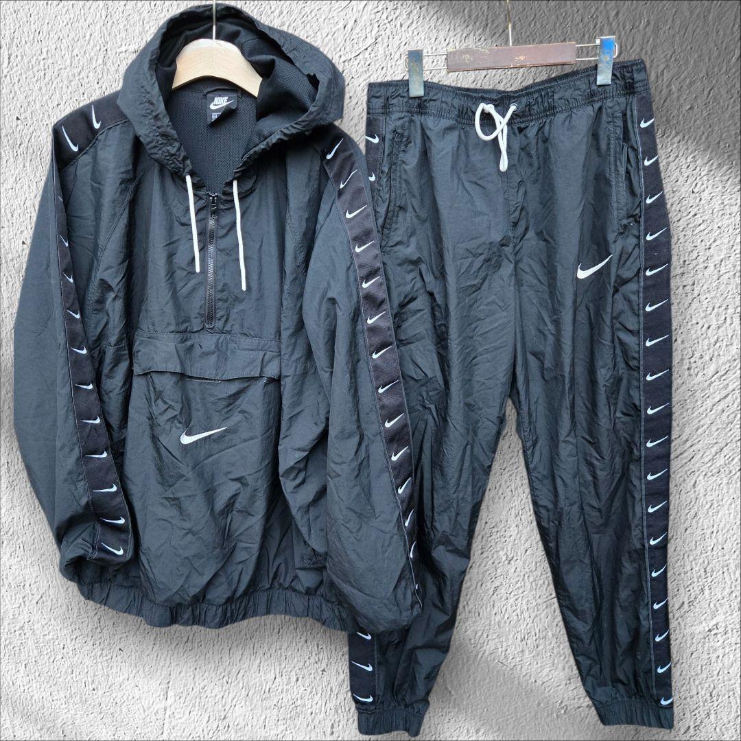 ​【超希少・2XL】NIKE セットアップ ナイロン サイドライン スウッシュ