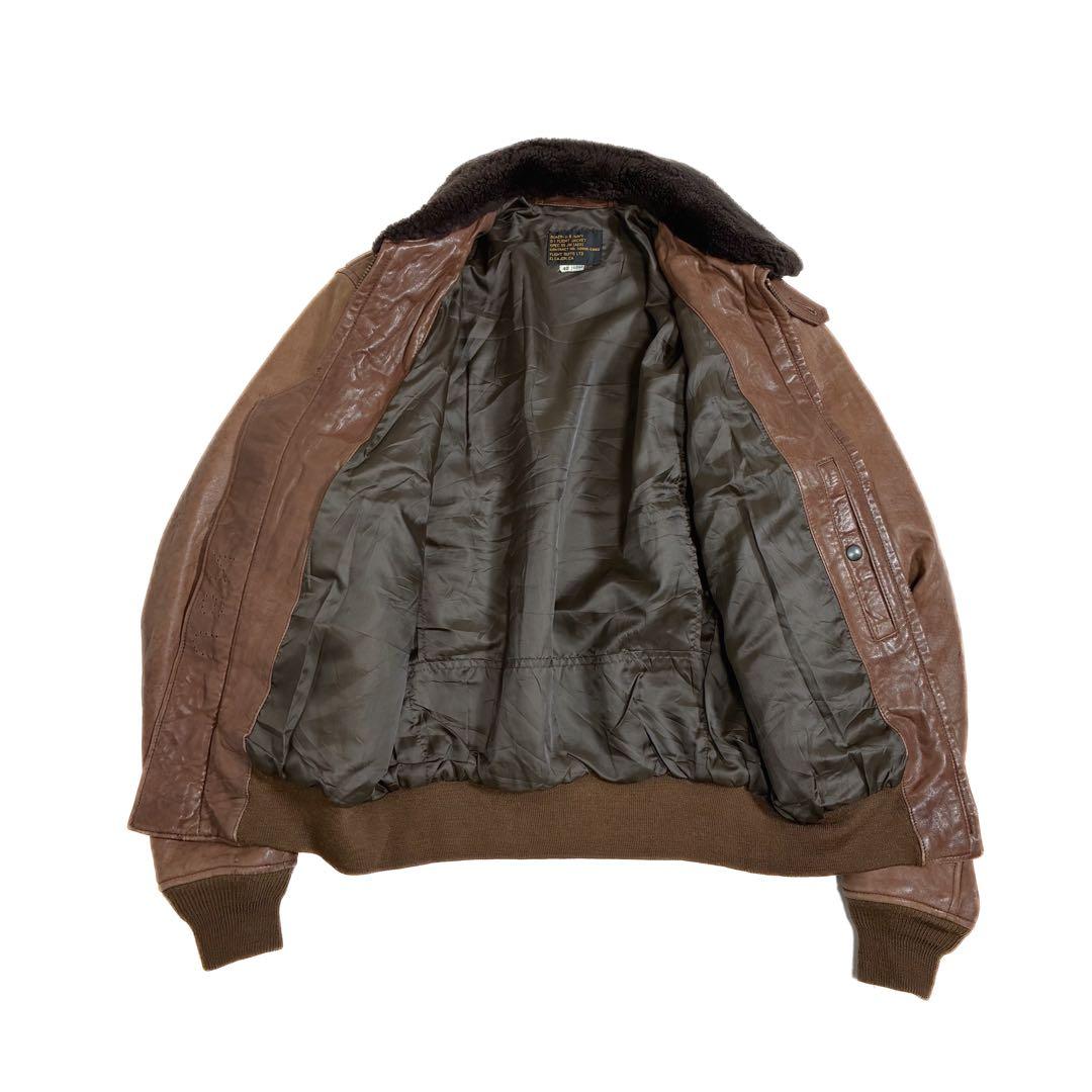 80s BUAER US NAVY G-1 レザー フライトジャケット 42
