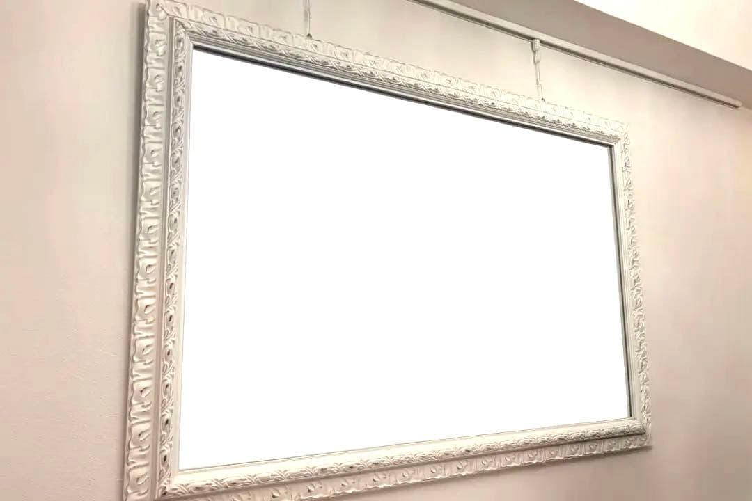 フランフラン クラシカル エレガント ホワイト ウォールミラー 70×100cm