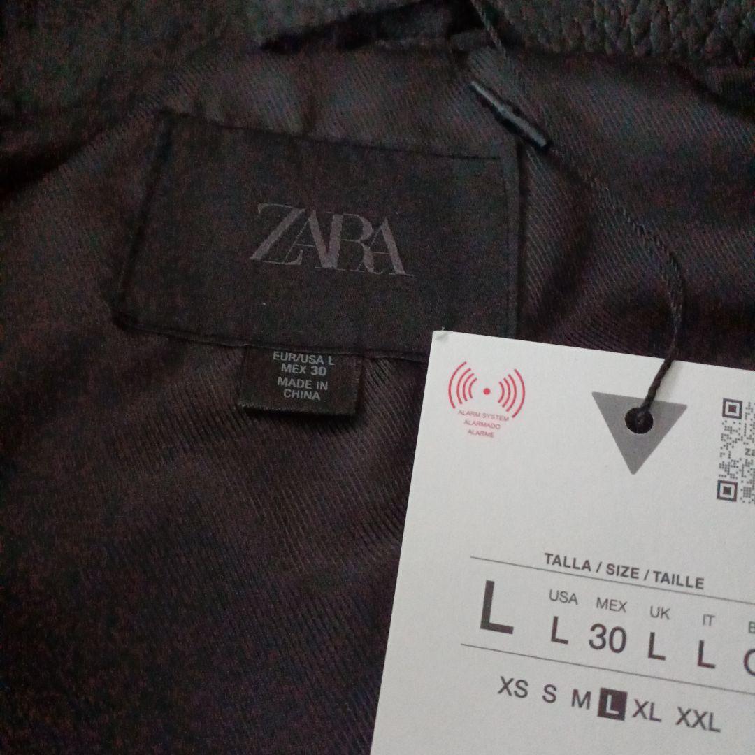 完売品 ZARA フェイクレザージャケット ブラック L 希少サイズ