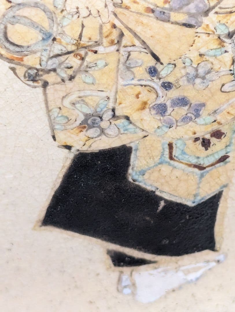 【粟田焼】　菓子鉢　能絵　萬珠堂