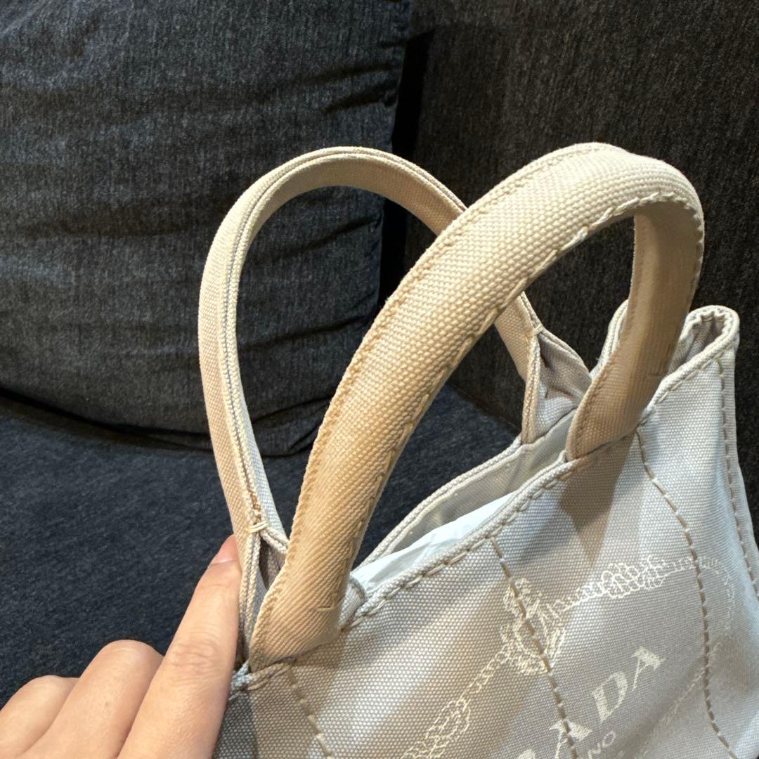 PRADA トートバッグ グレーNUBE キャンバス