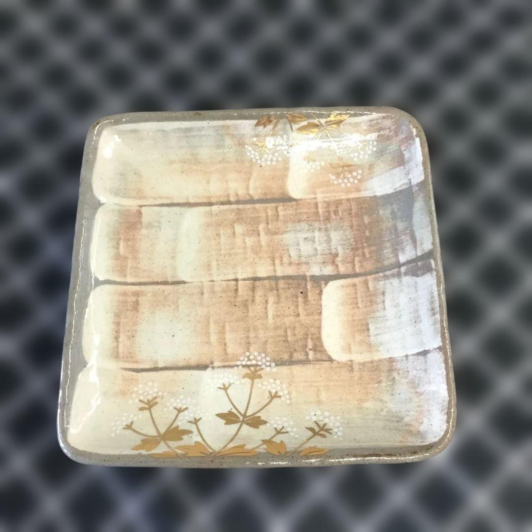 たち吉　金彩草花　盛皿　角皿　桐箱　橘吉　タチキチ　6枚セット