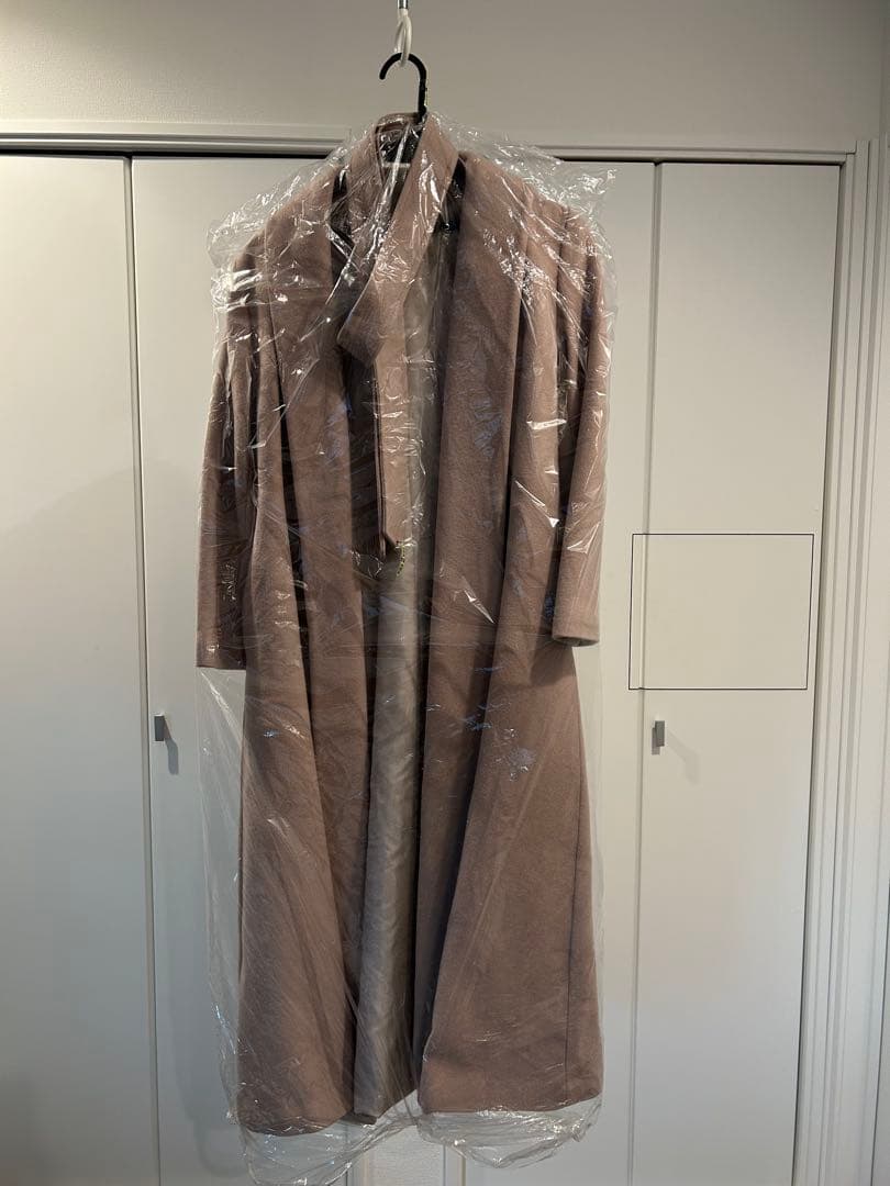 【店クリーニング済】JENNE日本製ウールコートSライトベージュ