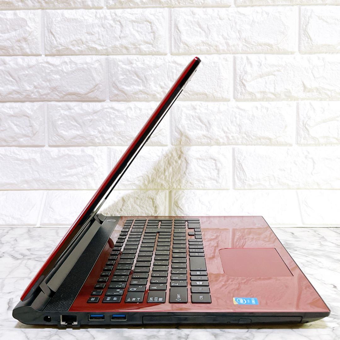 美品✨Windows11✨新品爆速SSD薄型ノートパソコン赤✨カメラ・オフィス付