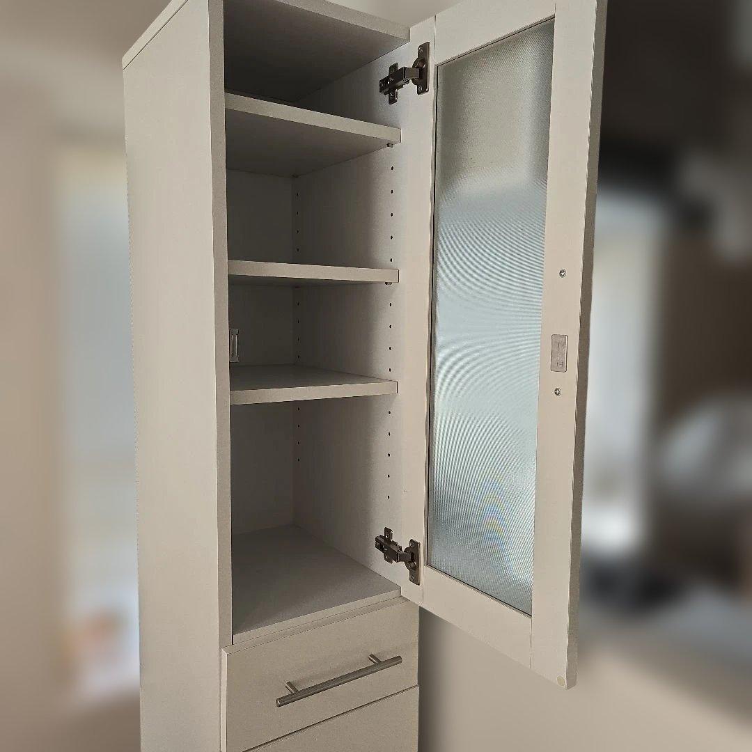 スリム 食器棚 30×39×180 ホワイト