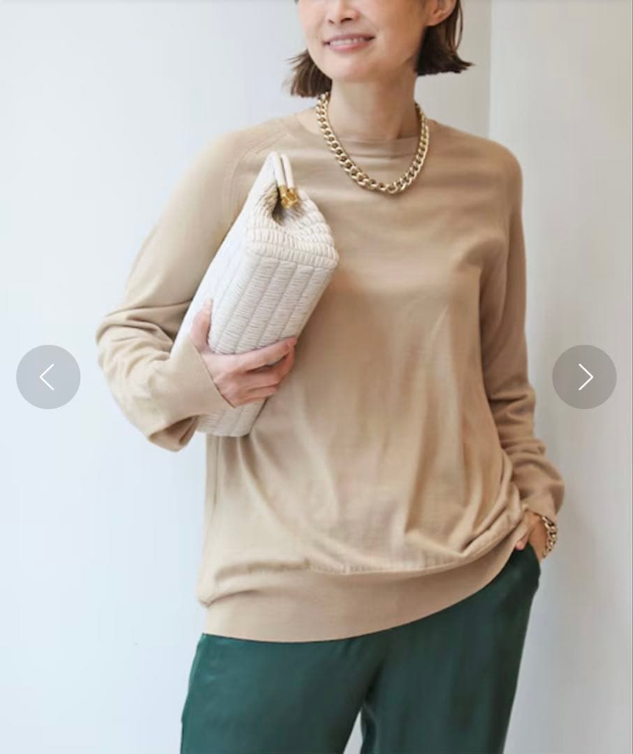 Deuxieme Classe OPTIMO クルーネックプルオーバー　ベージュ