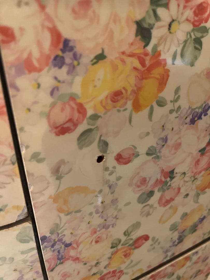 花柄 ドレッサー 鏡台 レトロポップ 昭和レトロ 当時物 インテリア チェスト