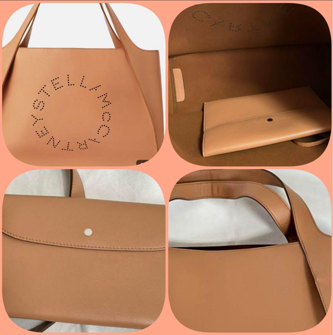 美品⚫︎ステラ マッカートニー ロゴ トート バッグ⚫︎キャメル