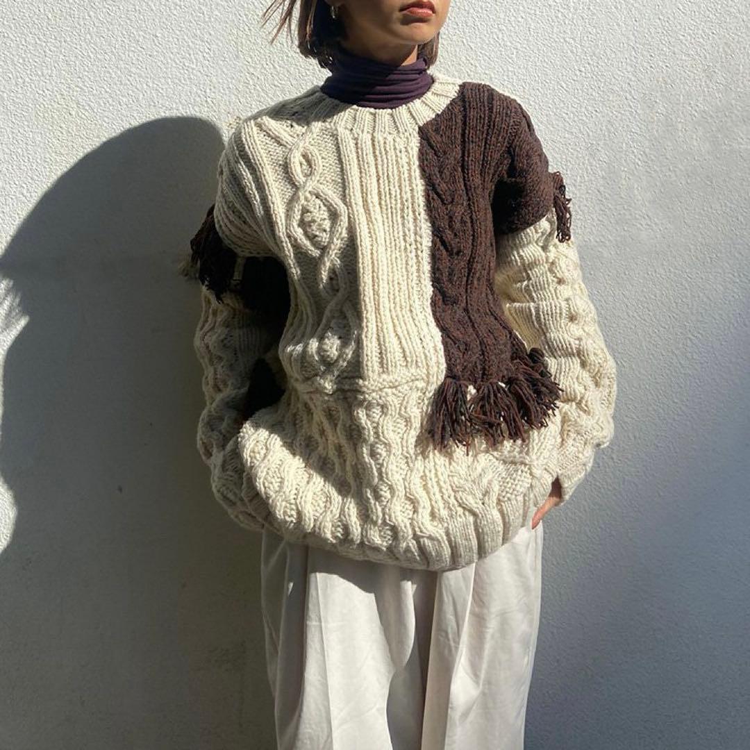 todayful パッチワークハンドニット