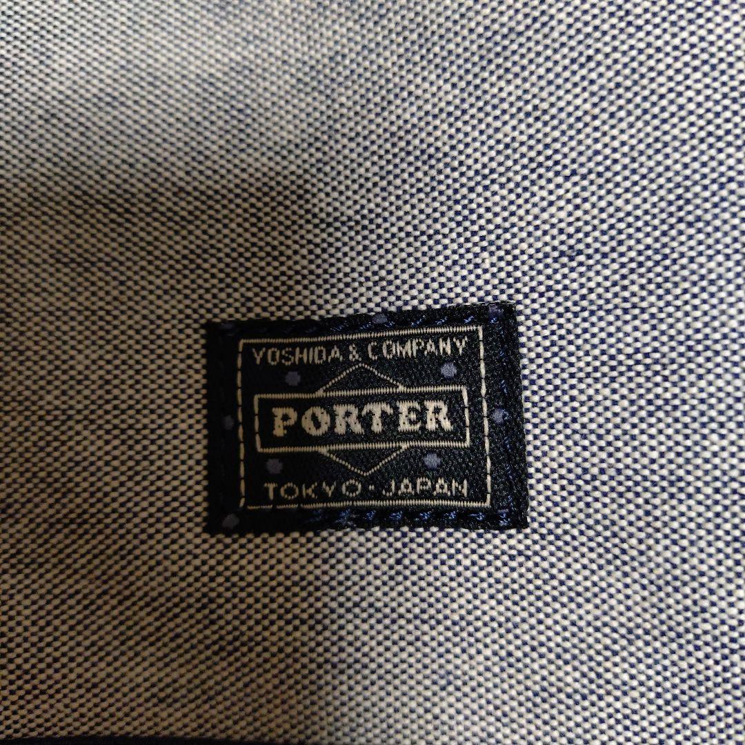 PORTER キャンバス トートバッグ グレー/ネイビー