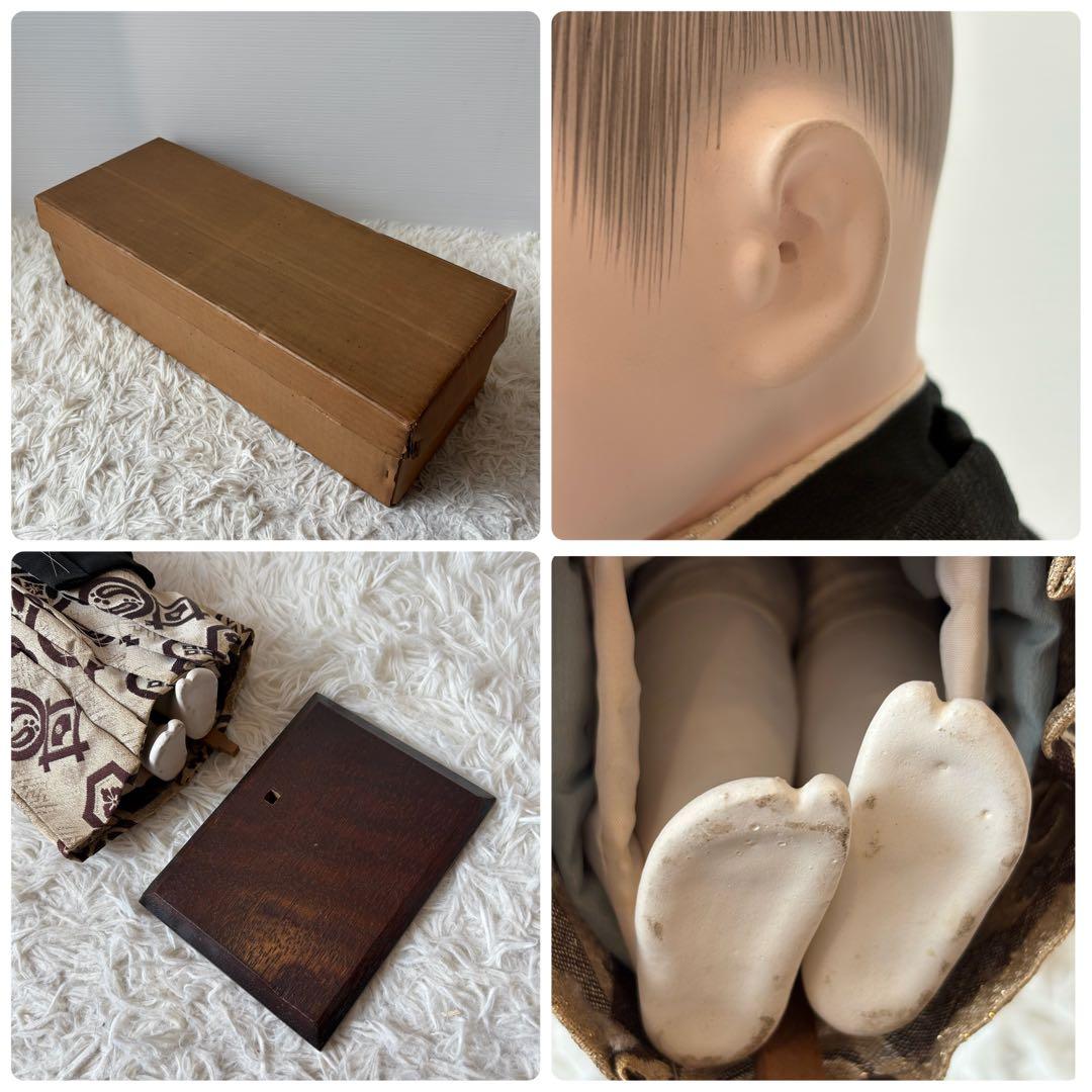 極美品 古い市松人形 45cm 箱入り 元箱 男の子