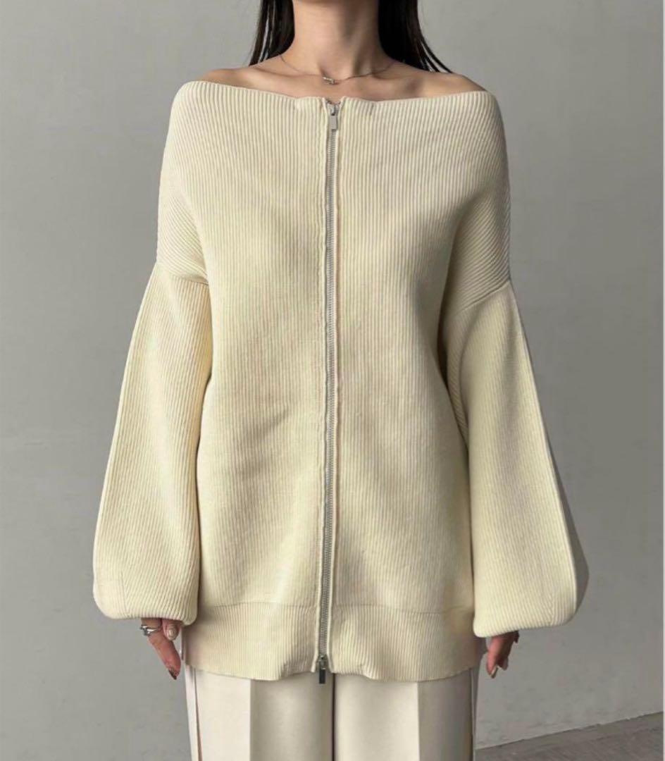 C.L Wジップボートネックニット カプリシュレマージュ