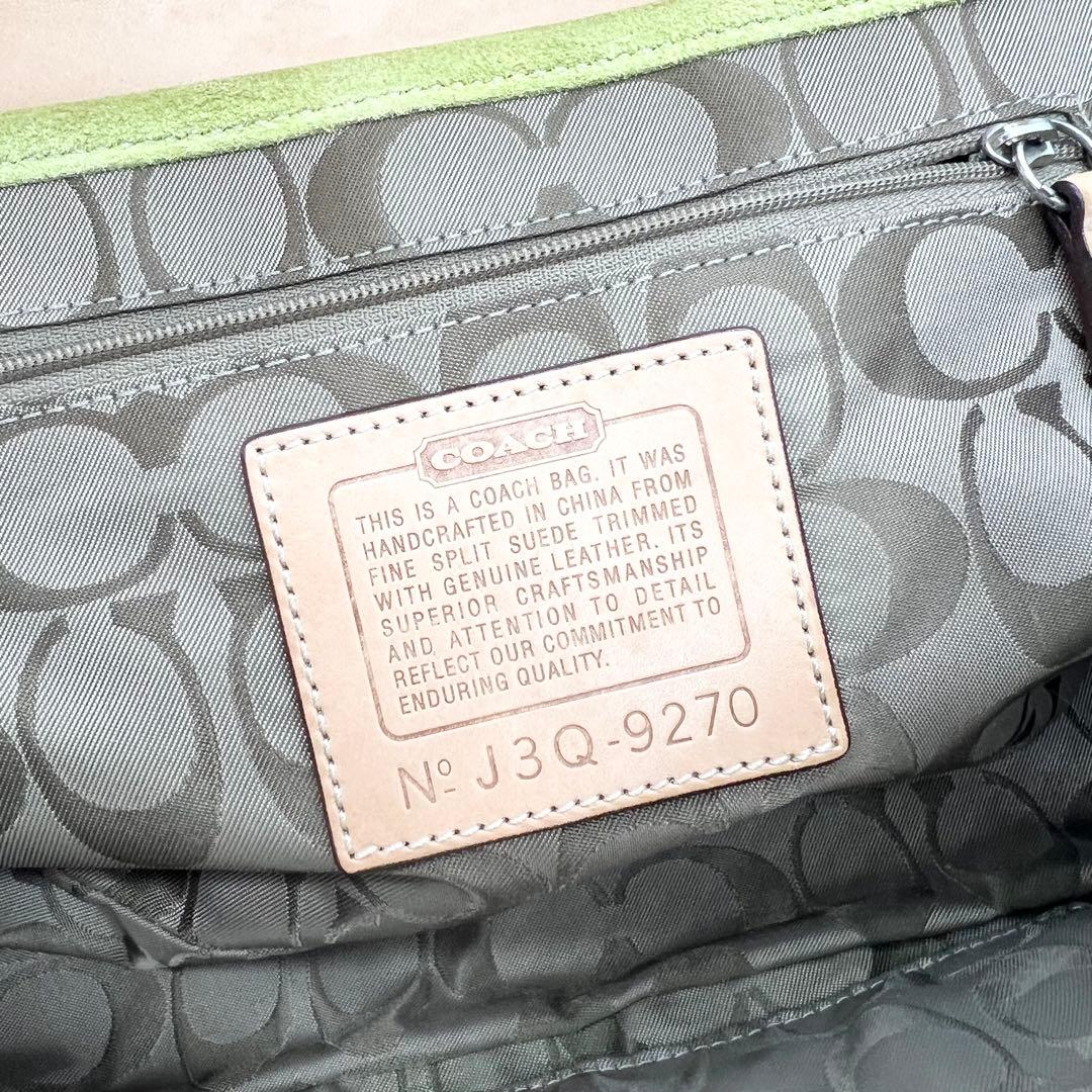 バッグ Coach Tote Bag Soho Suede Yellow-Green