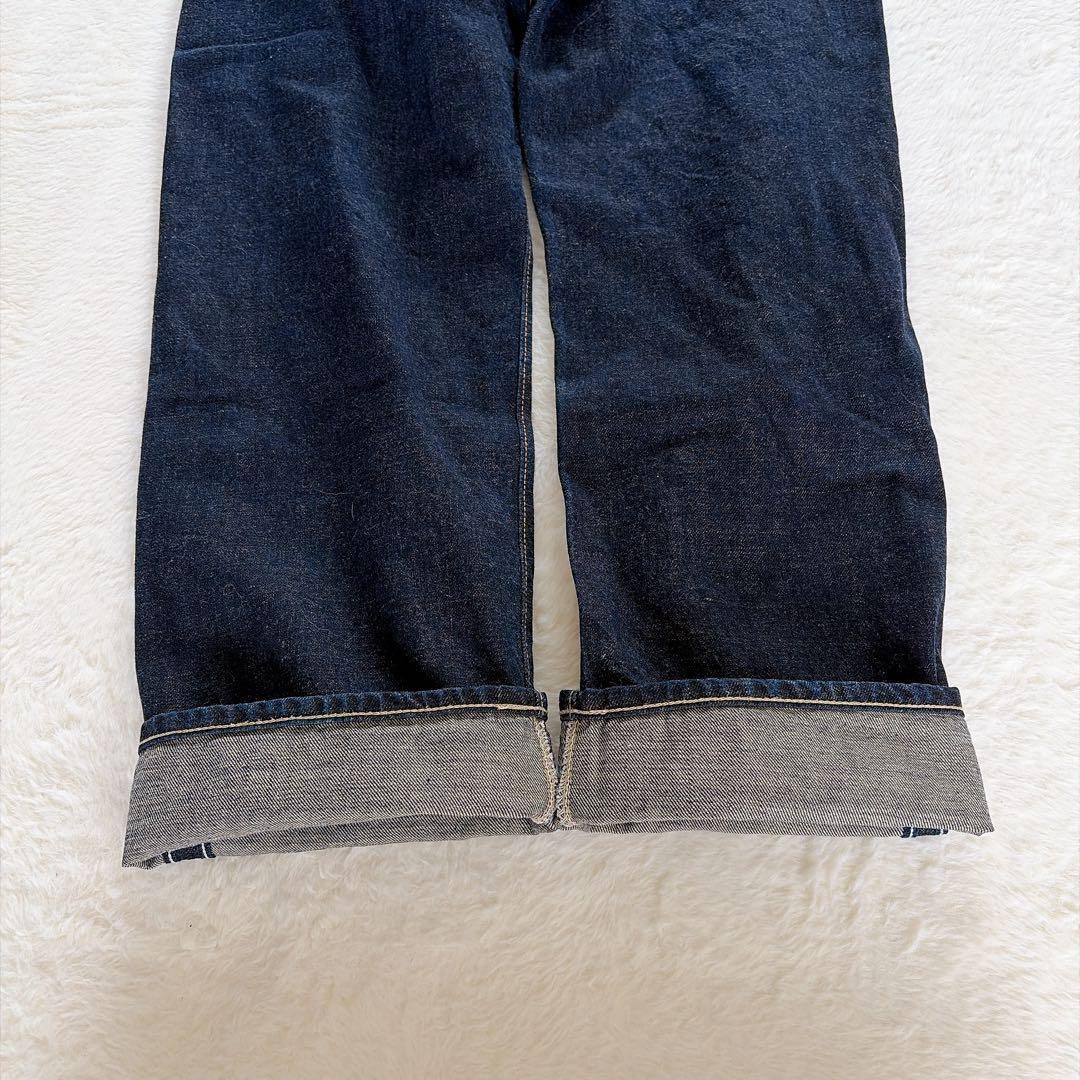 美品【45R】再び6.5空比古比女 デニムパンツ セルビッジ ボタンフライ 30