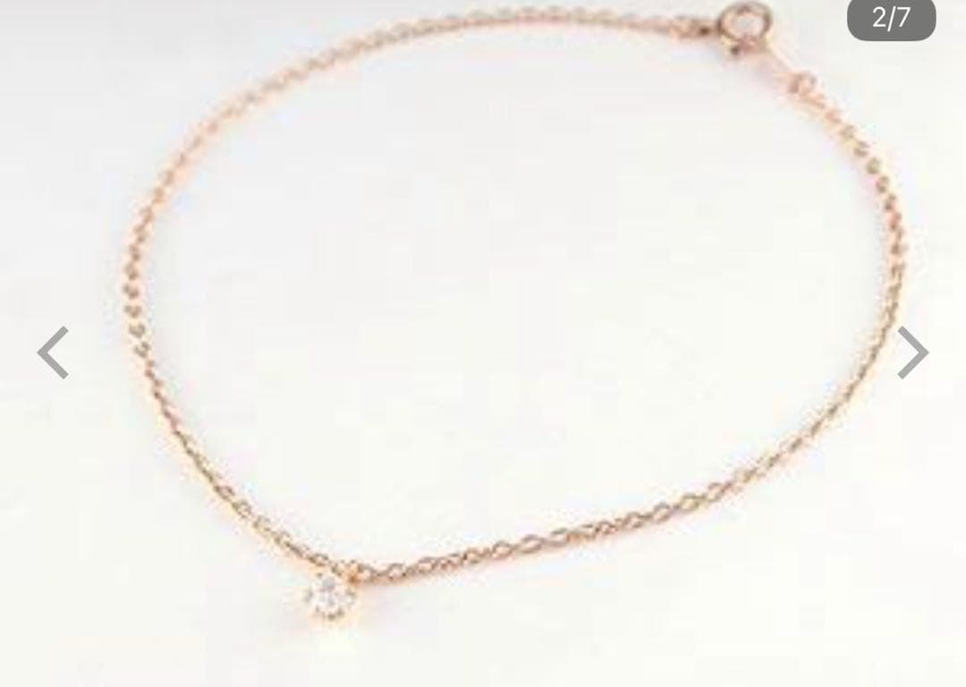 18金 アンクレット メンズ ダイヤモンド 一粒 ゴールド ピンクゴールドk18