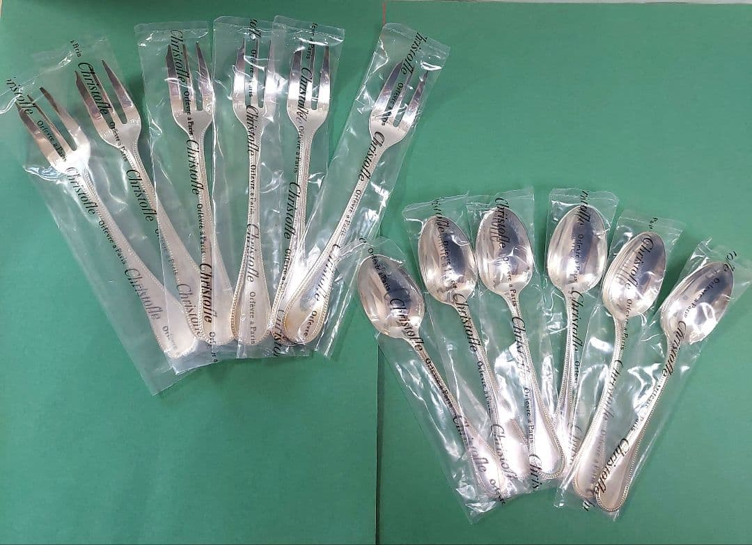 お値下げ【Christofle クリストフル】パール　スプーン&フォーク　12本