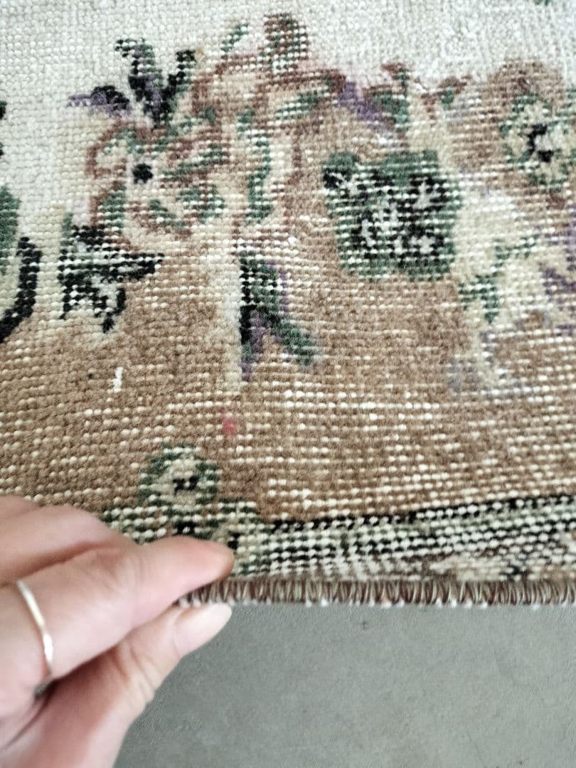 ブラウンとカフェオレ　ヴィンテージトルコラグ　　No.670