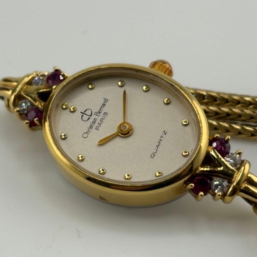 動作未確認　クリスチャンベルナール　ラインストーン　ゴールド　クォーツ