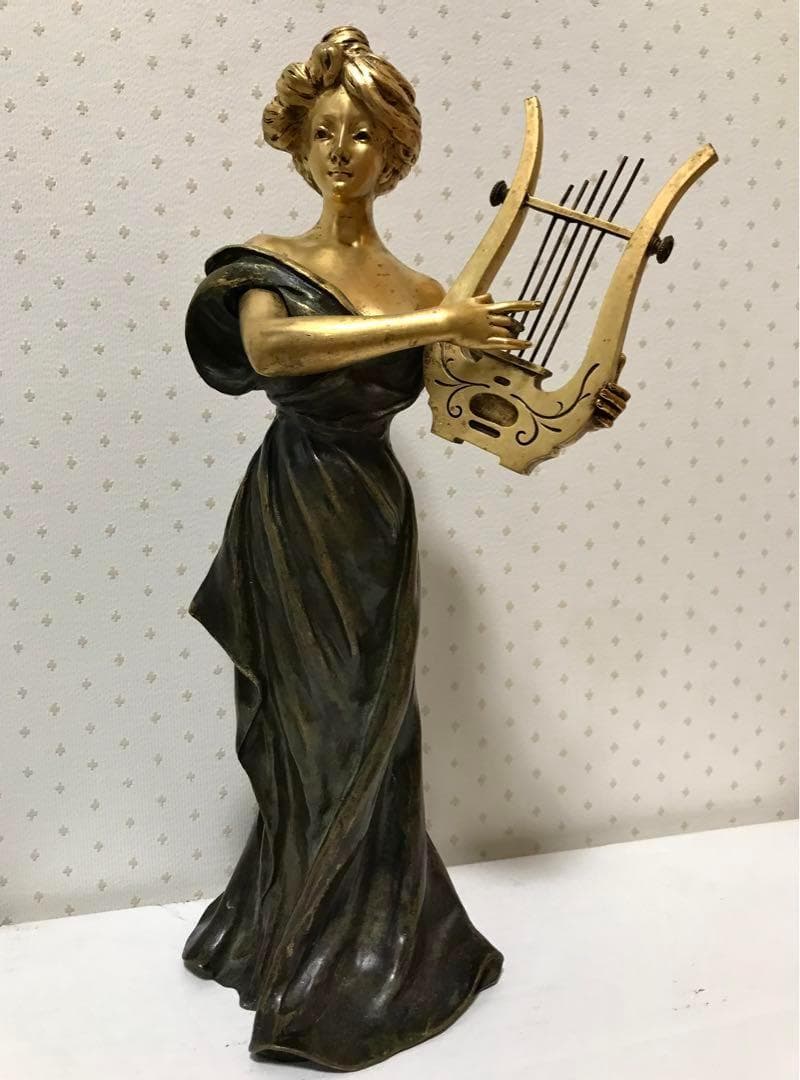 アンティーク アールヌーボー E.WANTE (1872-1960) ブロンズ像