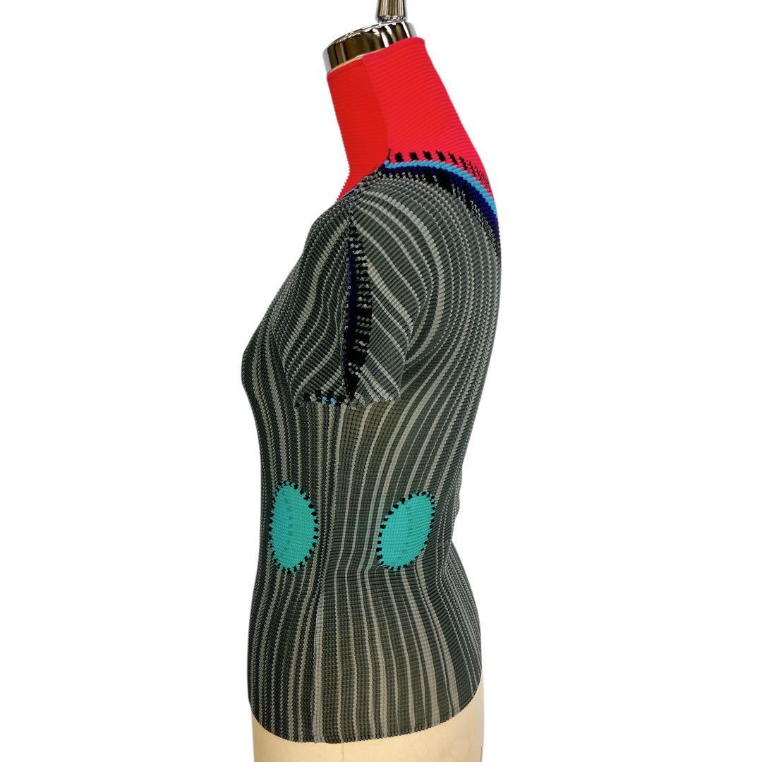 マカ39 超美品 ミーバイイッセイミヤケ 半袖ブラウス トップス ハイネック