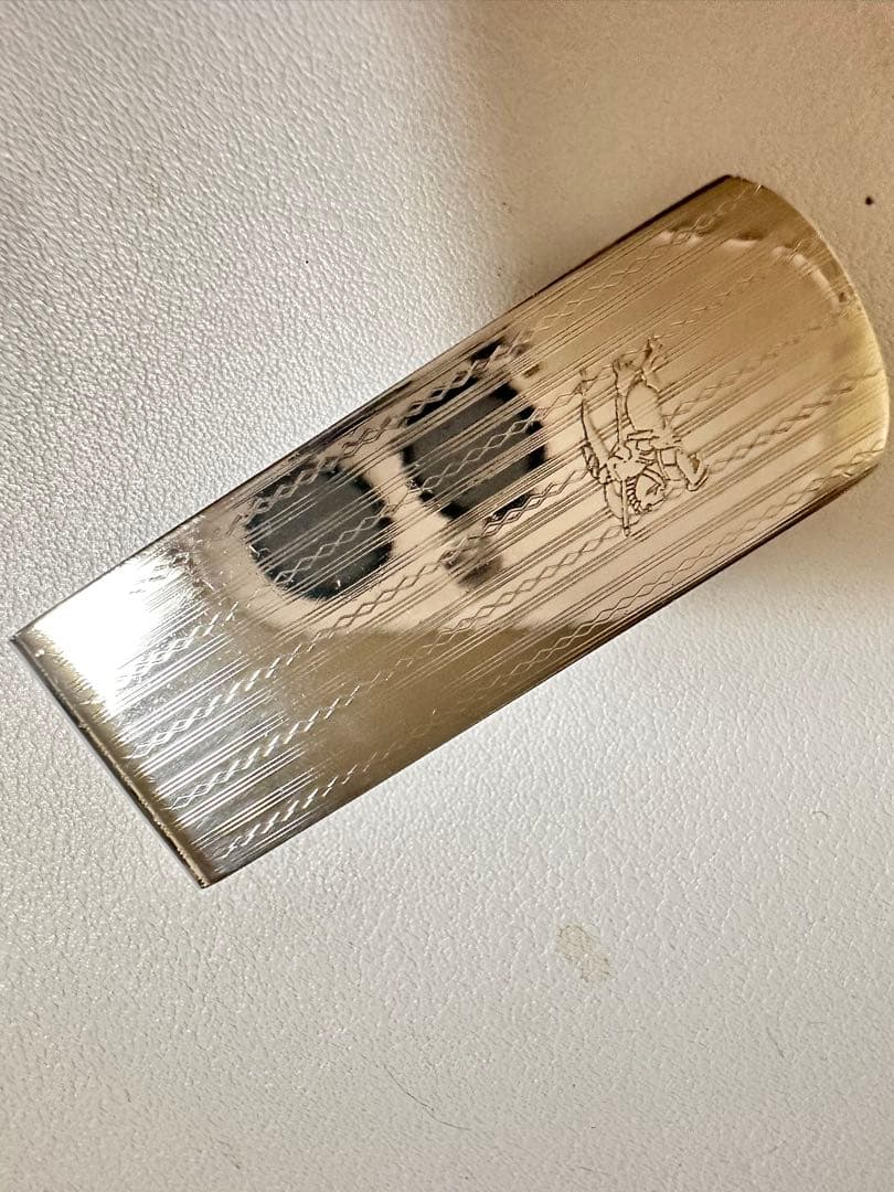 BURBERRY バーバリー マネークリップ 札ばさみ シルバー系　鏡面仕上げ