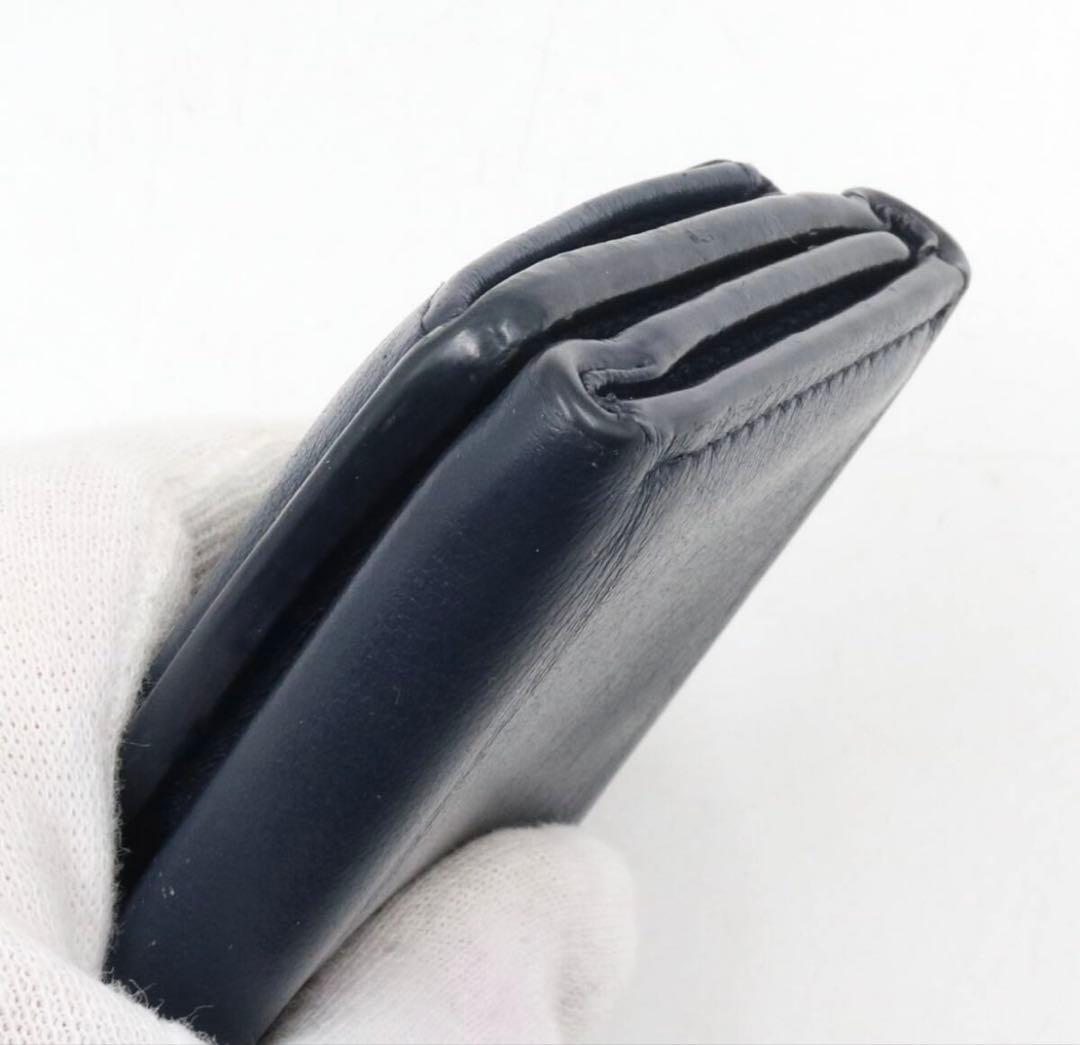 バレンシアガ　三つ折り　財布　ミニウォレット　レザー　ネイビー