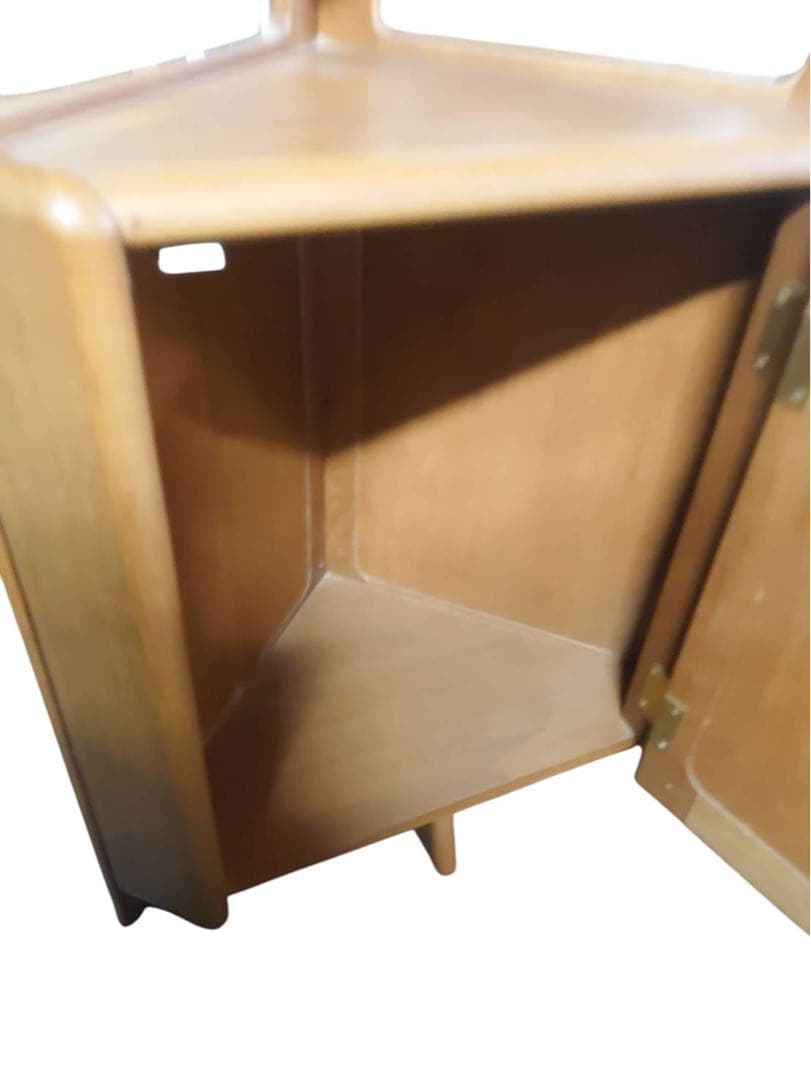 Karimoku カリモク 三角コーナータイプ 電話台 花台 収納棚