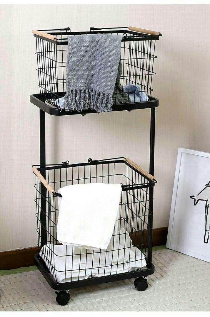 多機能汚れた衣類収納バスケット 洗濯かご2