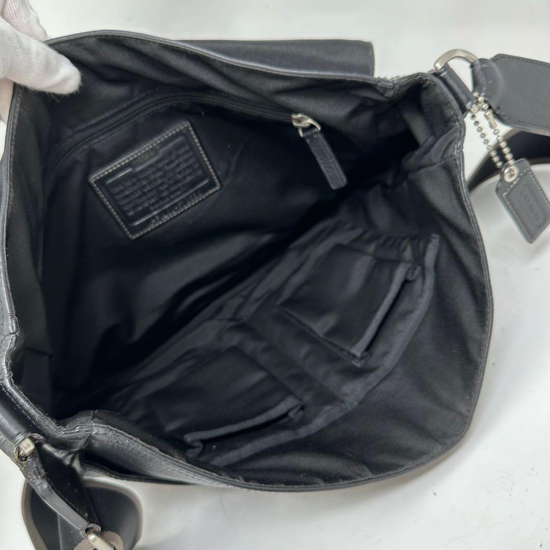【美品】COACH コーチ ショルダーバッグ メッセンジャー レザー メンズ