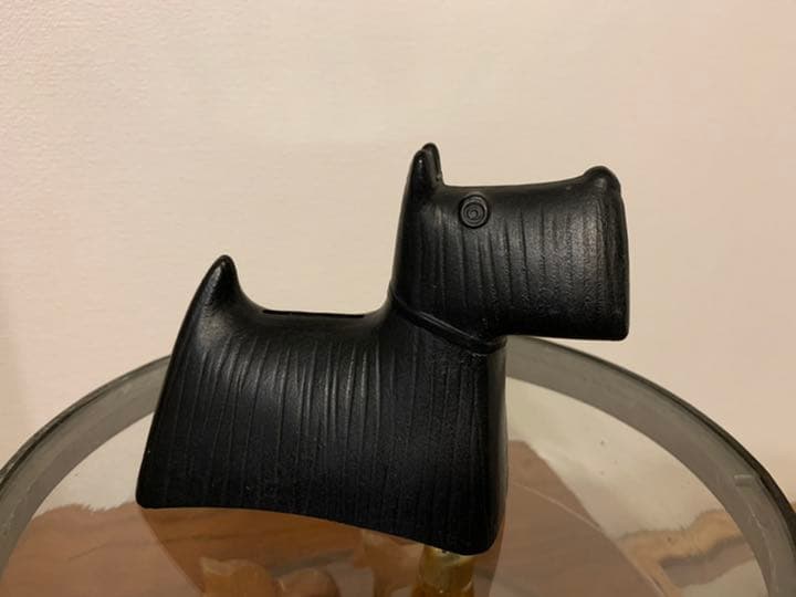 希少　スティグリンドベリ　ブラックのテリア貯金箱