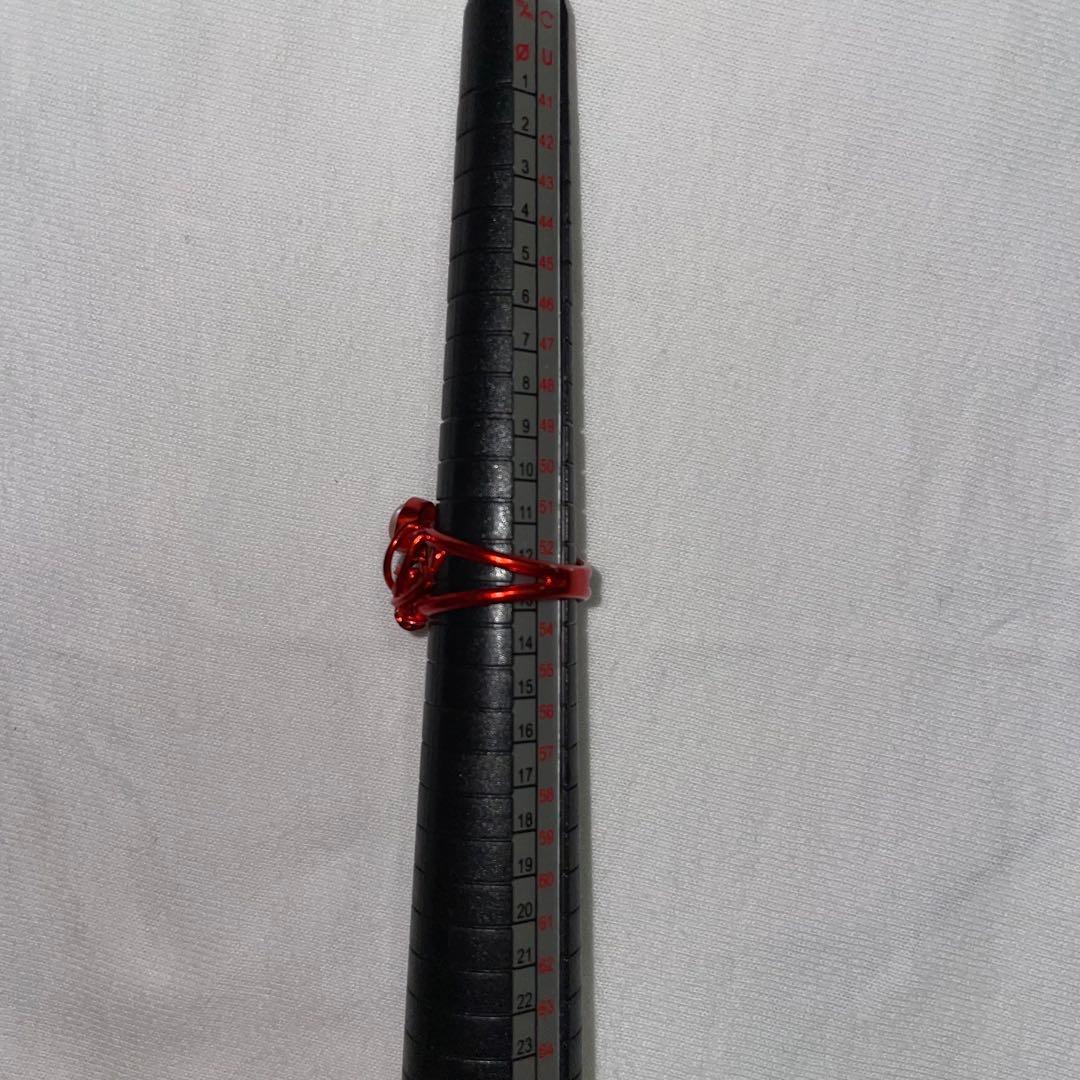 彼岸花の指輪　月　赤　シルバー