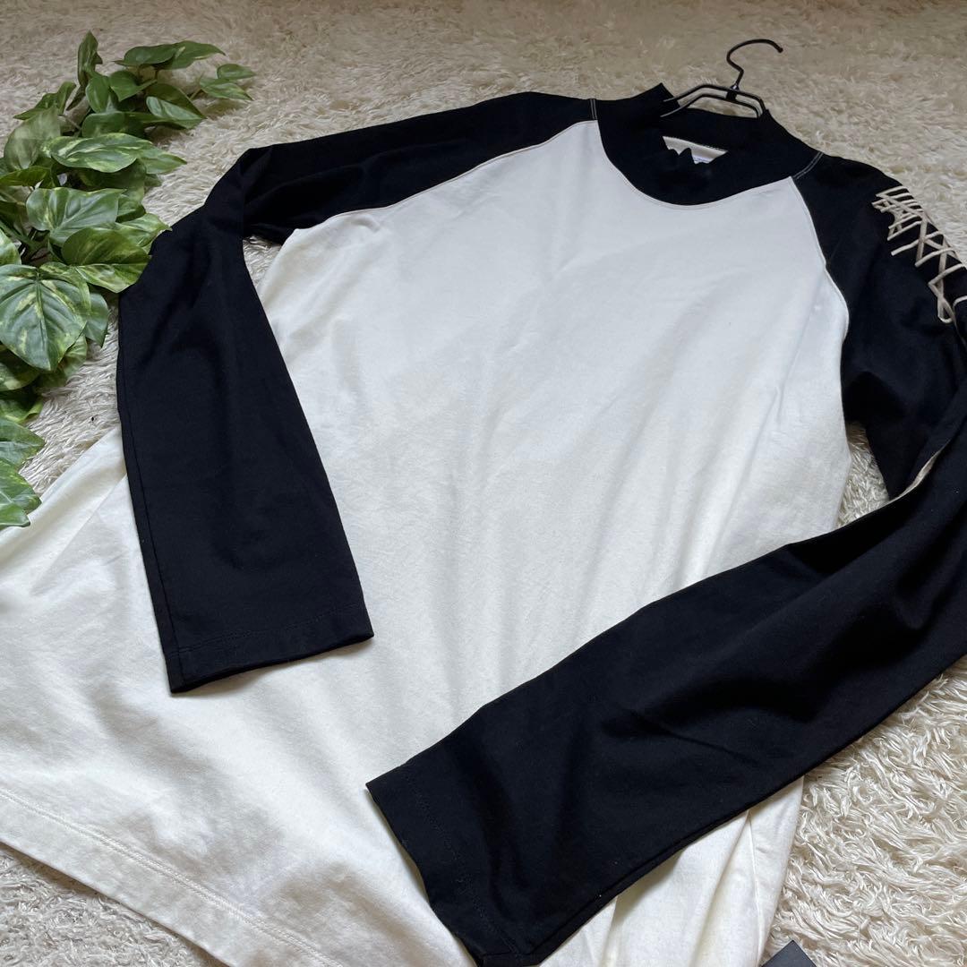 未使用⭐️ JULIUS ユリウス　トップス　モックネック　ラグラン　白黒　3